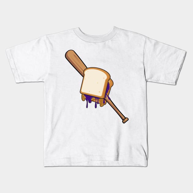 Peanut Butter Jelly With a Baseball Bat Kids T-Shirt by BRAVOMAXXX